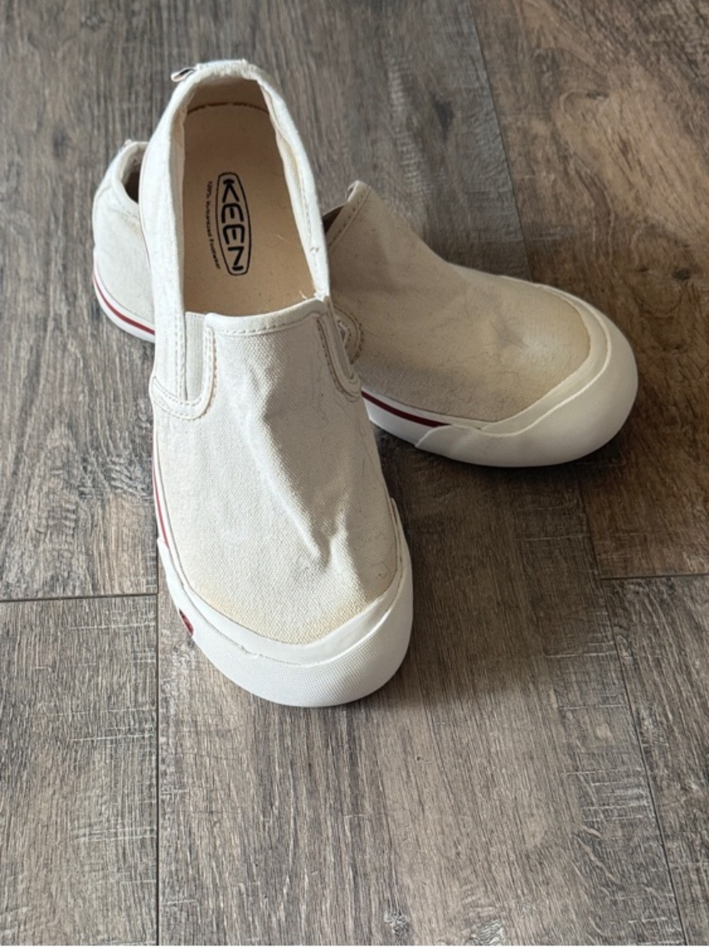 Keen Slip-On Canvas Flats in Cream